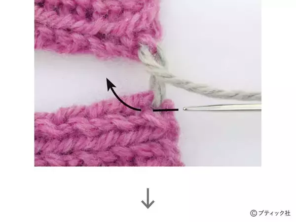 「「1目ゴム編みのハンドウォーマー」の編み方」の画像