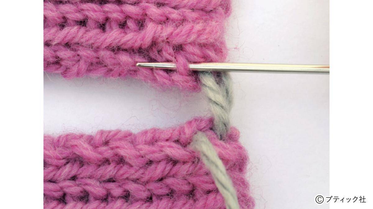 「1目ゴム編みのハンドウォーマー」の編み方