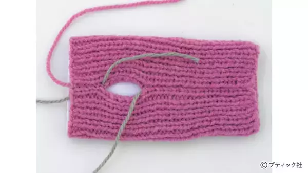 「「1目ゴム編みのハンドウォーマー」の編み方」の画像