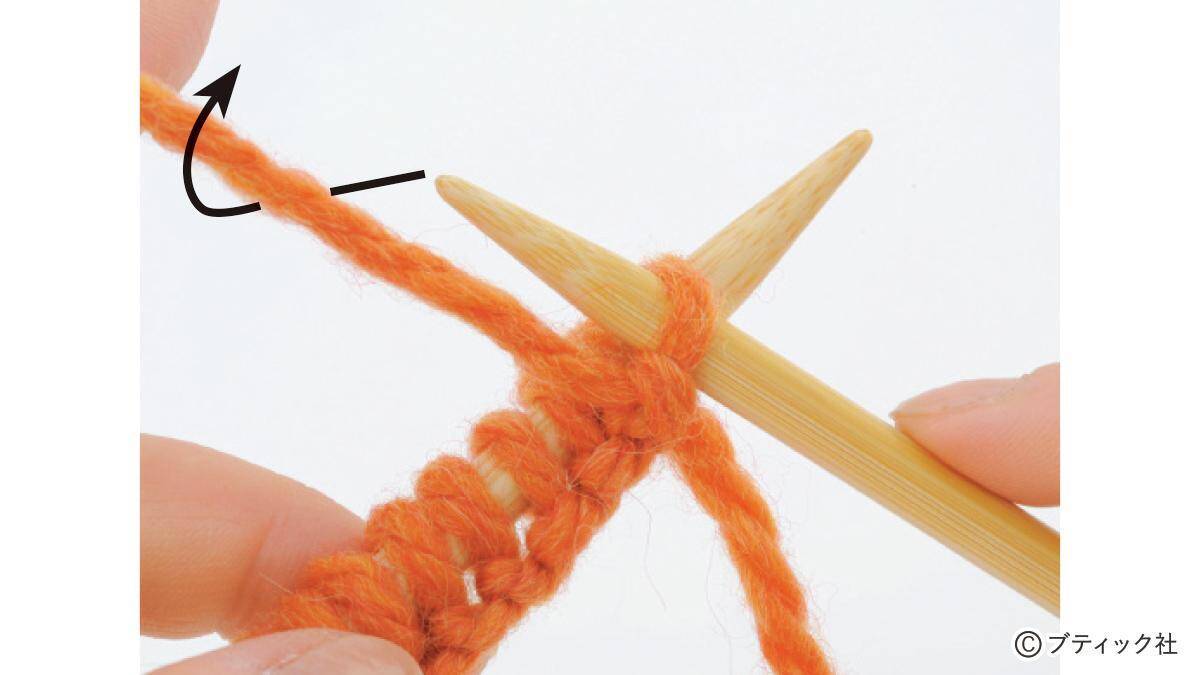 「1目ゴム編みのハンドウォーマー」の編み方