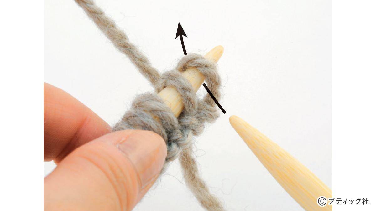 「1目ゴム編みのハンドウォーマー」の編み方
