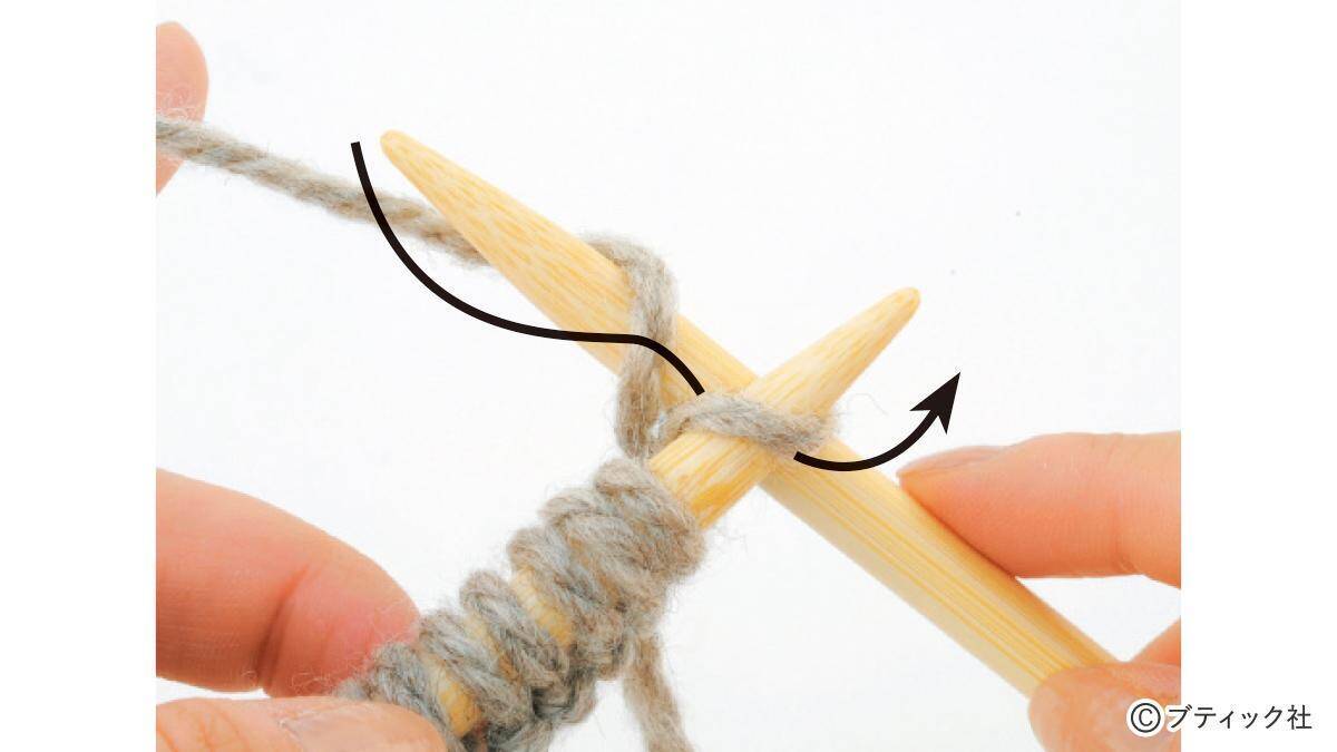 「1目ゴム編みのハンドウォーマー」の編み方