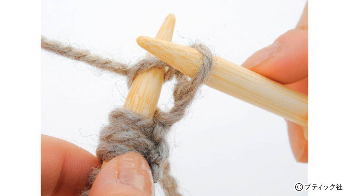 「1目ゴム編みのハンドウォーマー」の編み方
