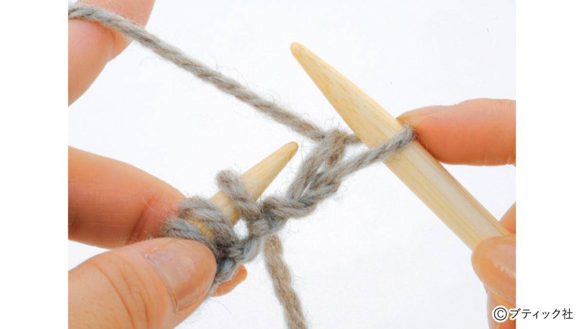 「1目ゴム編みのハンドウォーマー」の編み方