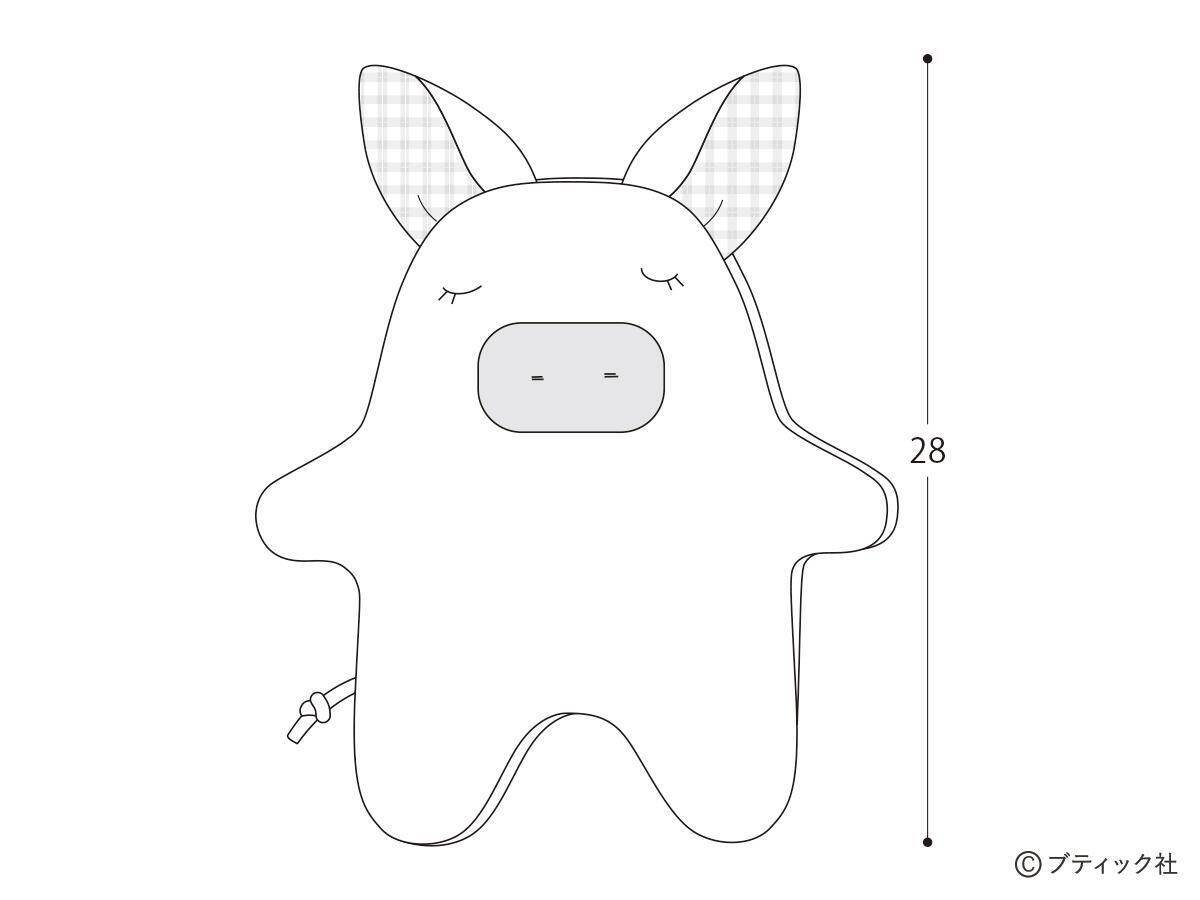 海外風ぬいぐるみ「ブタ」の作り方