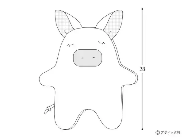 「海外風ぬいぐるみ「ブタ」の作り方」の画像