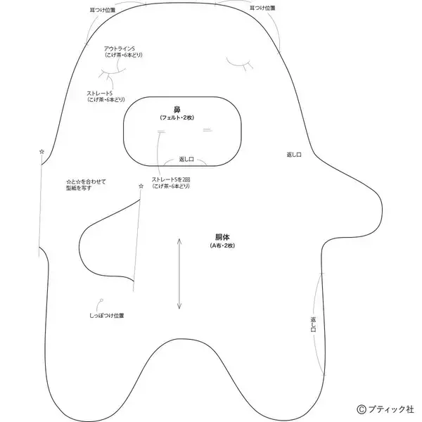 「海外風ぬいぐるみ「ブタ」の作り方」の画像