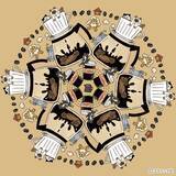 「ねこだらけのマンダラぬりえ「Coffee time」」の画像1