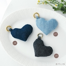 「デニムのふっくらハートのチャーム」の作り方