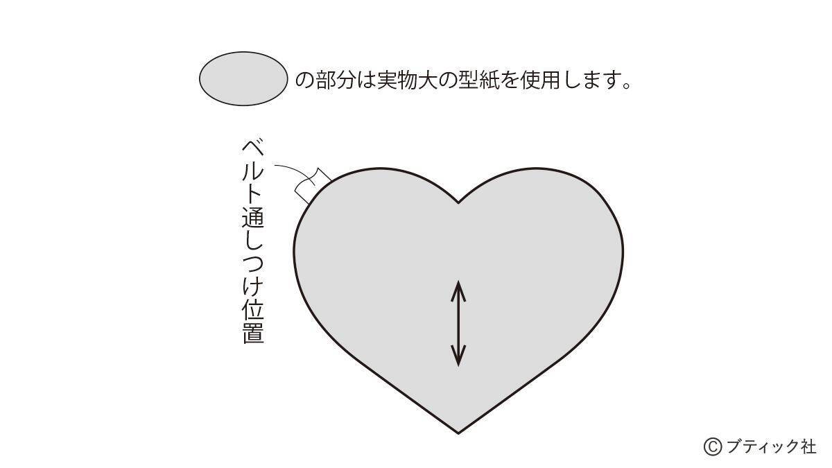 「デニムのふっくらハートのチャーム」の作り方