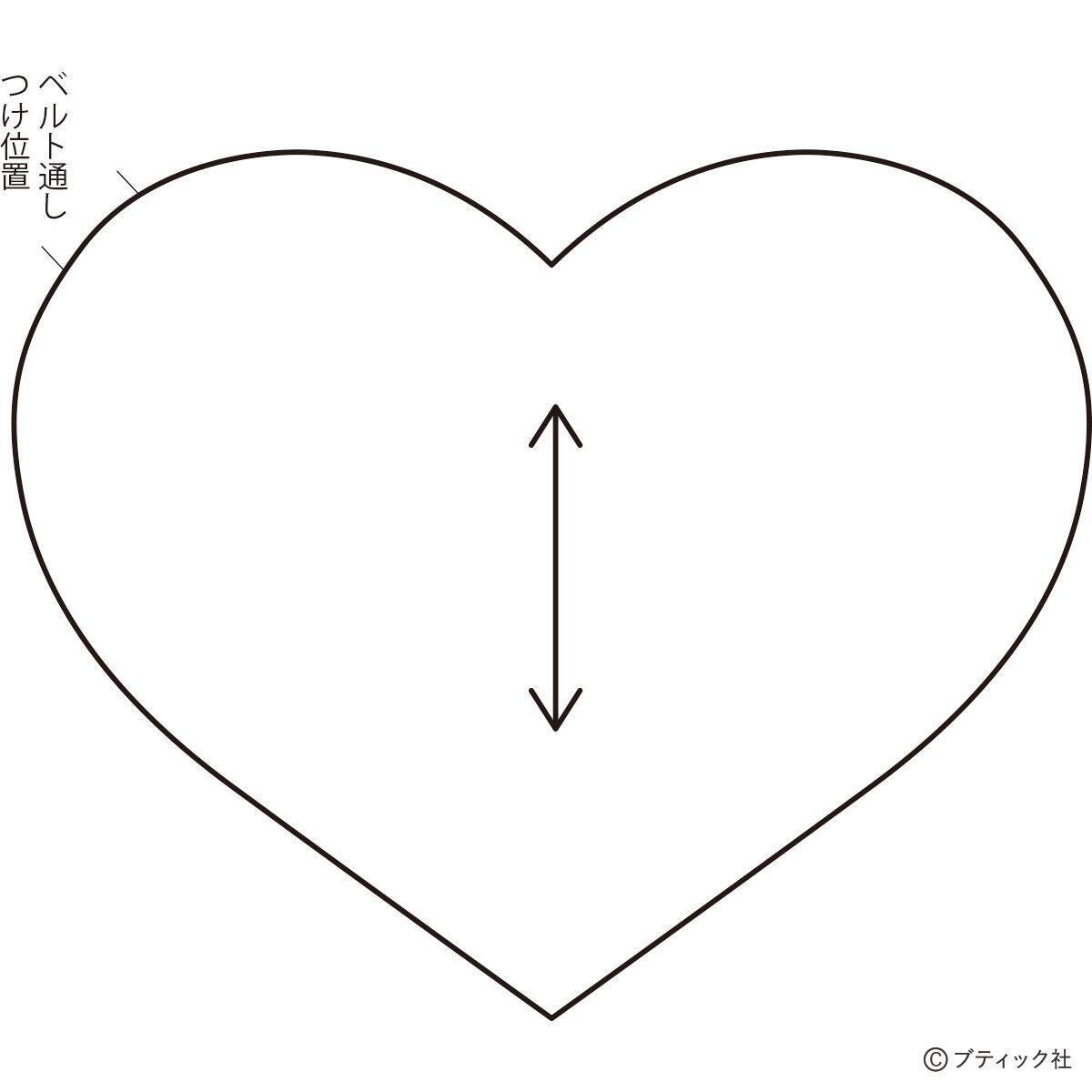 「デニムのふっくらハートのチャーム」の作り方