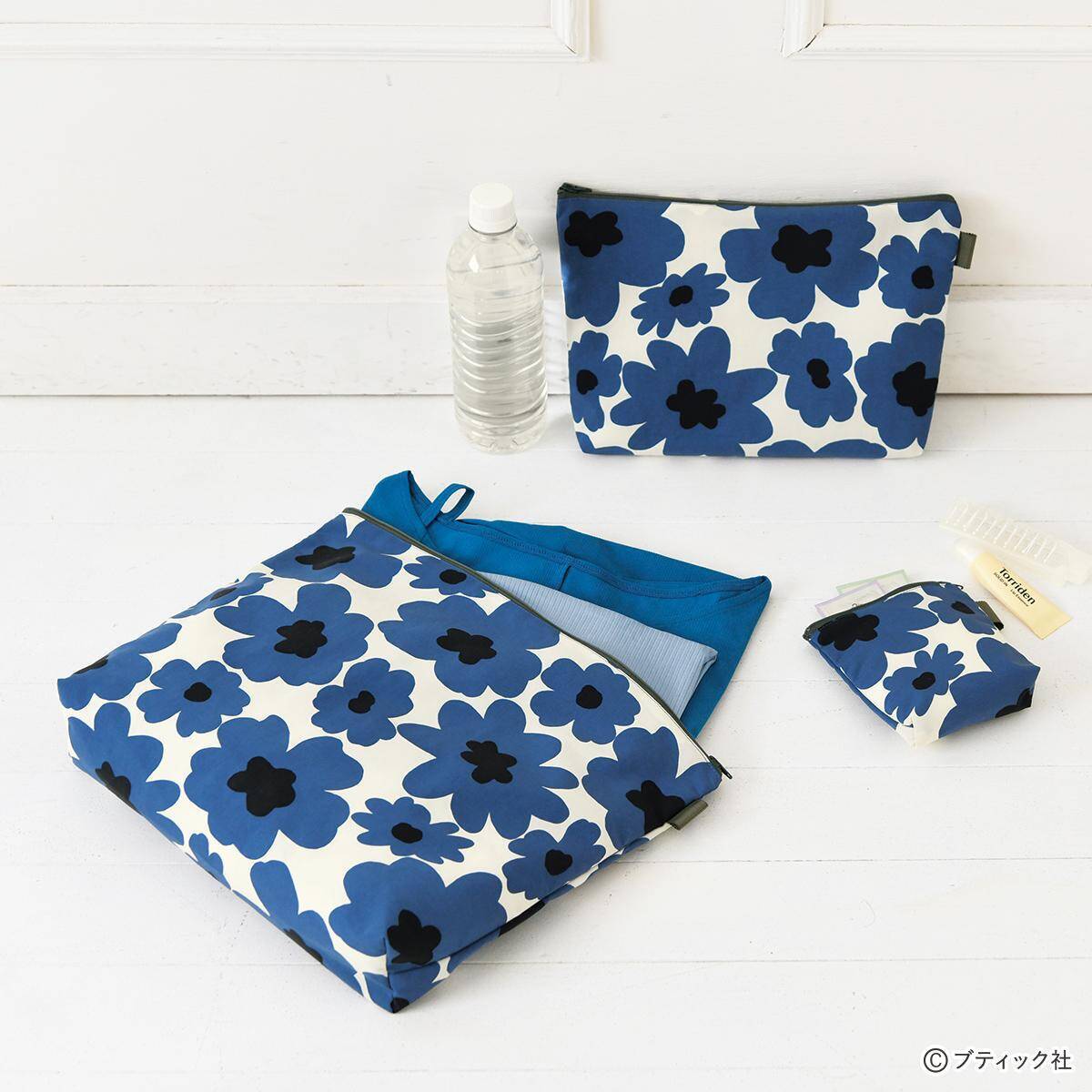 「ブルーフラワーのヨガポーチ」の作り方