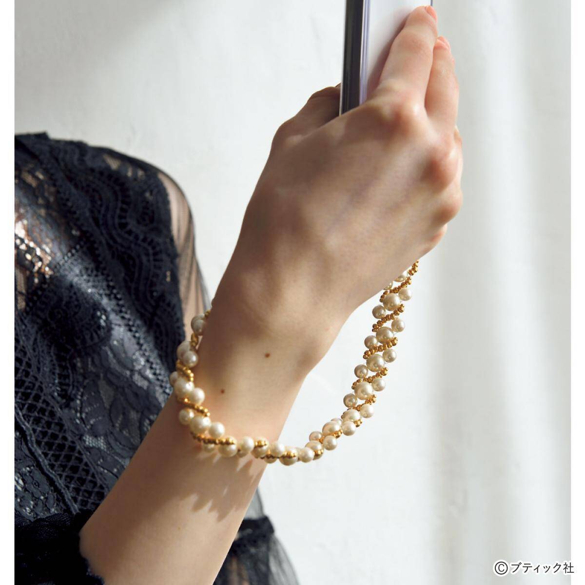 「ドレッシーパールのスマホストラップ」の作り方