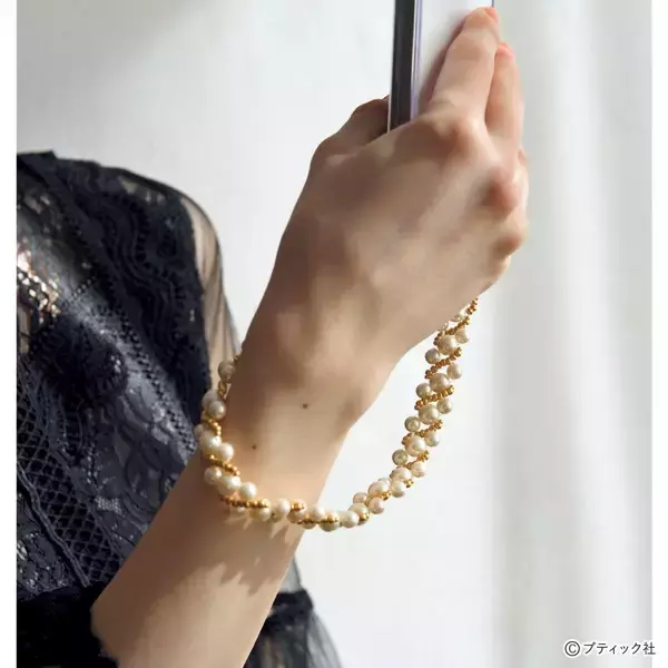 「「ドレッシーパールのスマホストラップ」の作り方」の画像