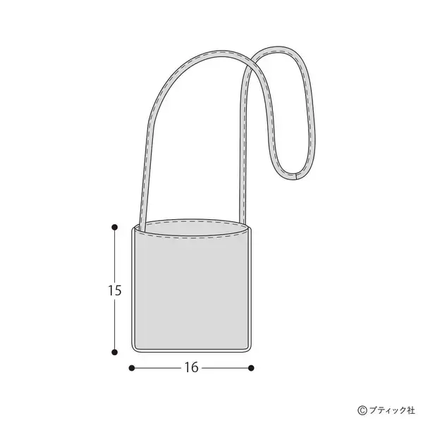 「「パイピングを効かせたシンプルなポシェット」の作り方」の画像