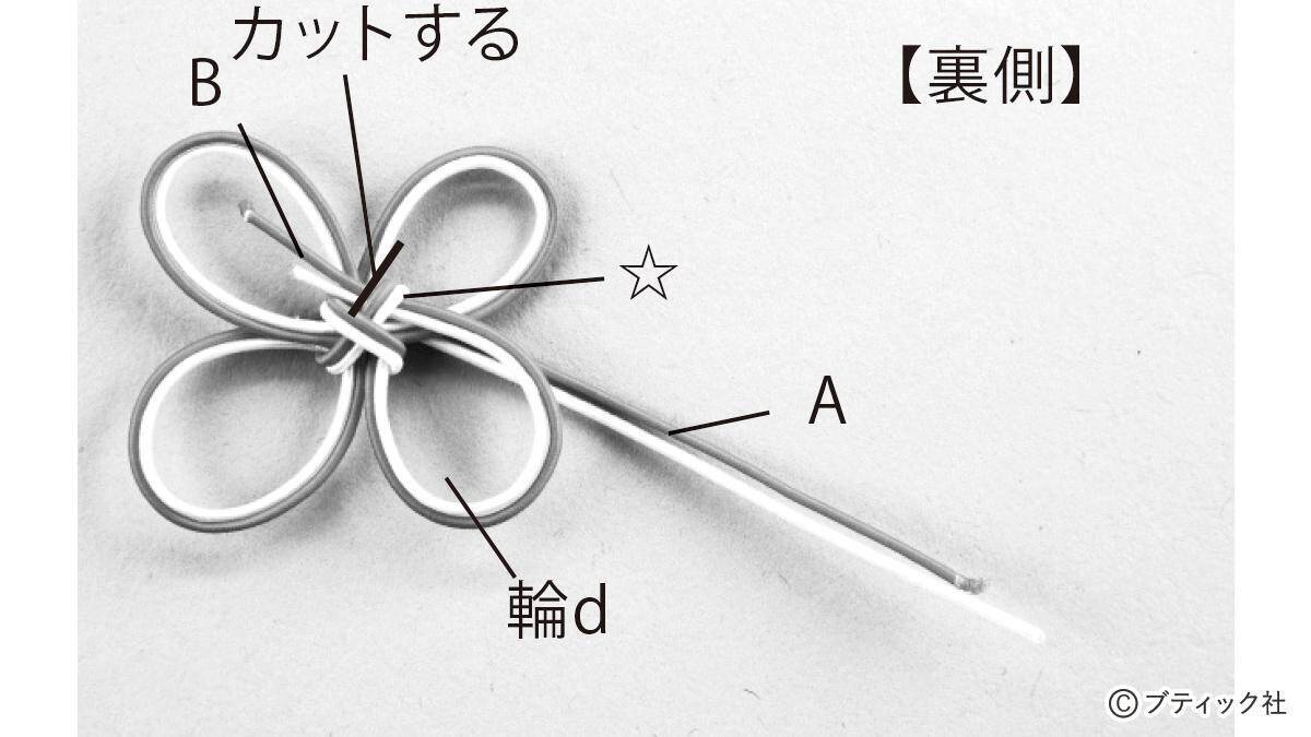 「四つ葉のクローバーの水引飾り」の作り方