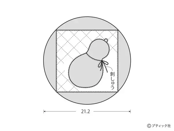 「「お正月モチーフのミニマット」の作り方」の画像
