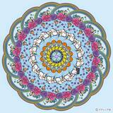 「ねこだらけのマンダラぬりえ「雨の日だってHappy」」の画像1