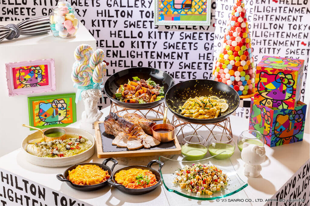 「ハローキティ」のコラボスイーツビュッフェがヒルトン東京にて開催決定！ギャラリー風空間で夏らしいスイーツが楽しめる