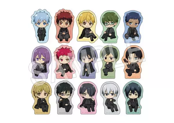 「『黒子のバスケ』黒スーツの描き下ろしグッズが「ジャンプフェスタ2023」に登場！ミニキャライラストのグッズも！アクスタや缶バッジなど」の画像