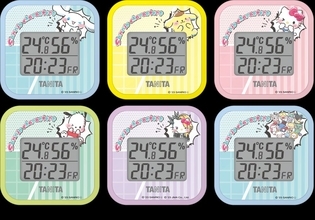 サンリオ×タニタ「デジタル温湿度計」が発売。キティやシナモロールなど、キャラクター大賞ノミネートのキャラクター全90種類がラインアップ