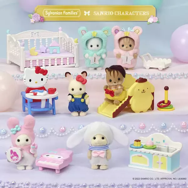 『サンリオ』×『シルバニア』赤ちゃん家具セットが販売！ハローキティやポムポムプリン、シナモンロールなど人気キャラたちとの夢の初コラボが実現