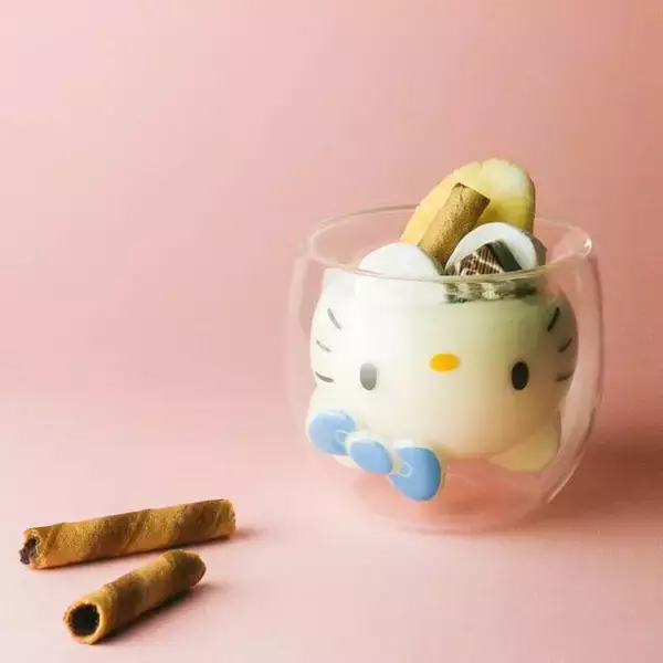 「『ハローキティ』ダブルウォールグラスが登場♪ ホットドリンクにも使える♪」の画像