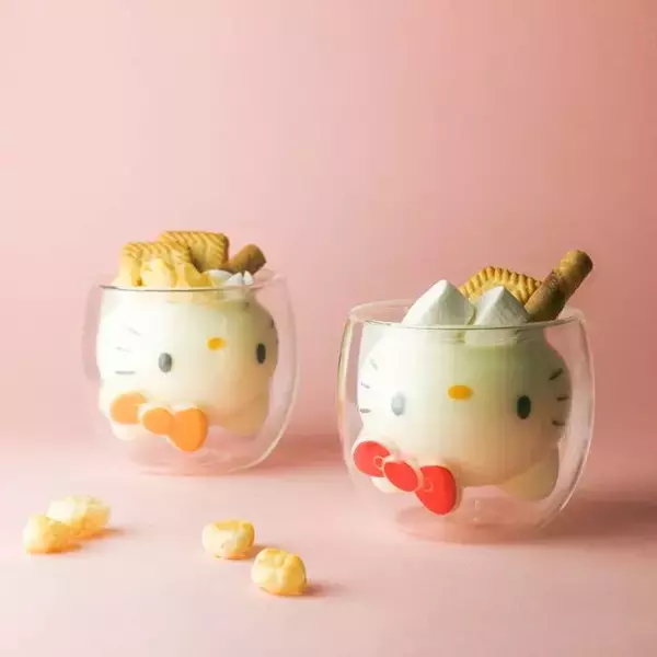 「『ハローキティ』ダブルウォールグラスが登場♪ ホットドリンクにも使える♪」の画像