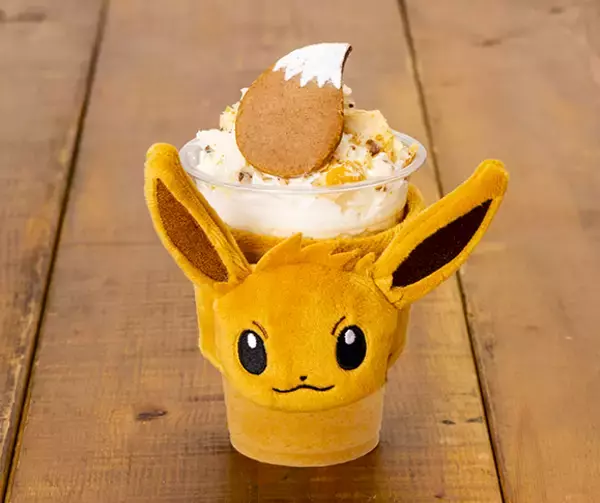 「期間限定♪ ポケモンカフェに『イーブイ』しっぽのアップルパイフラッペ登場！」の画像