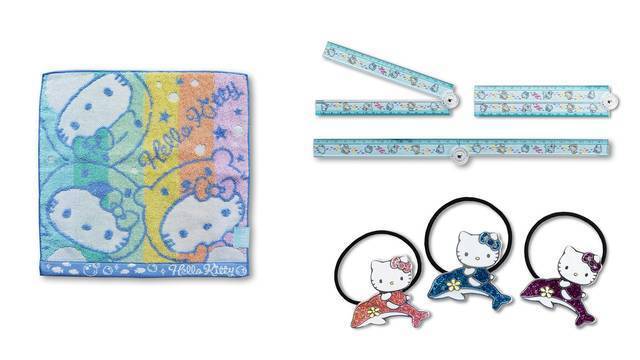 『ハローキティ』がペンギンやイルカ、コツメカワウソに変身♪ タオルや文房具、靴下も♪