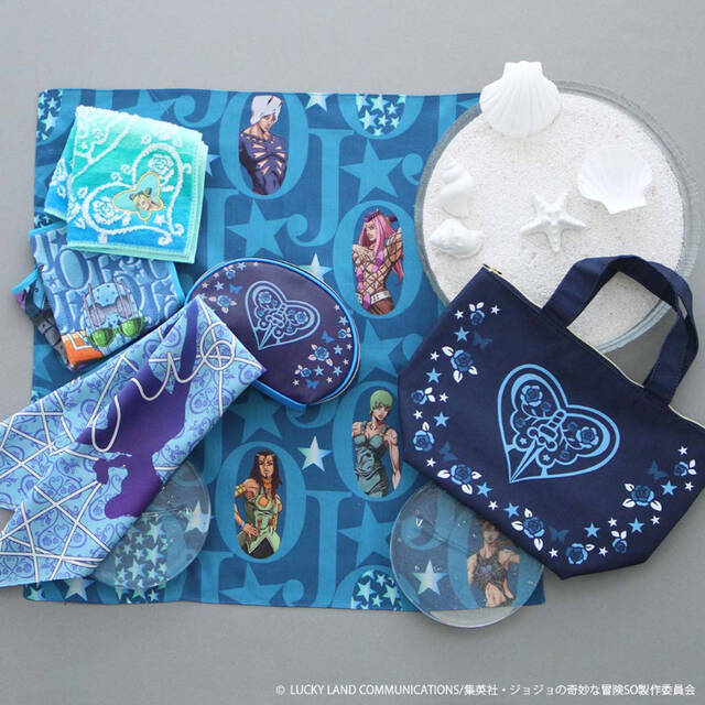 アニメ『ジョジョの奇妙な冒険 ストーンオーシャン』の世界観たっぷりなハンカチやタオルなど全5種のアイテムが発売決定