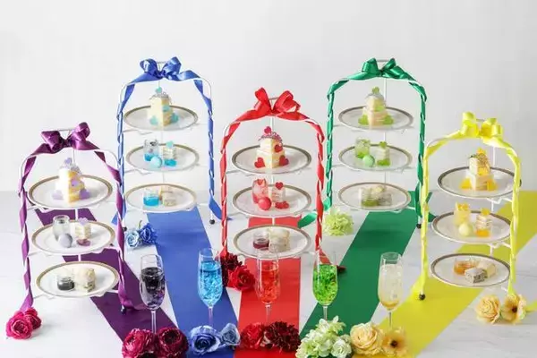 「5色から選べる「推し色」アフタヌーンティーが2月より名古屋にて開催！赤・青・黄色・緑・紫から選択可能、推し色のウェルカムドリンクもセットに」の画像