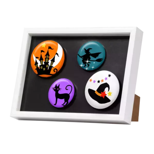 「推しの缶バッジを刺さずに飾れる「マグネットフレーム」が発売！マグネット板入りでマグネットフィギュアにも対応」の画像