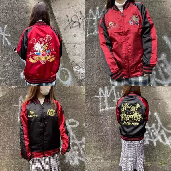 「『サンリオ』刺繍が可愛いリバーシブルスカジャンが発売決定！ハローキティ、クロミ＆マイメロディ、ハンギョドンなど」の画像