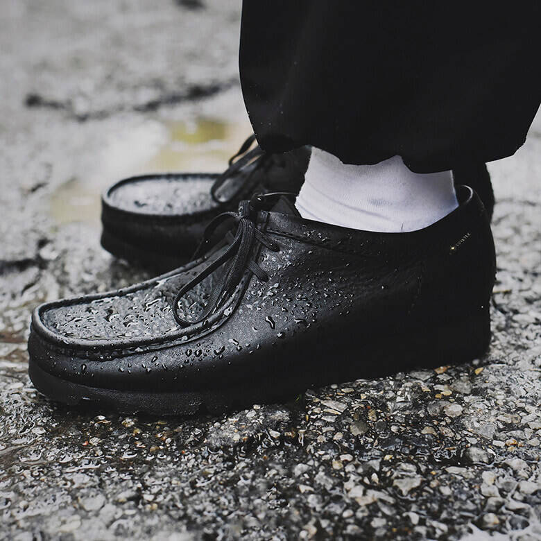 clarks ワラビー GORE-TEX black 黒 別途靴紐2種類セット （購入 
