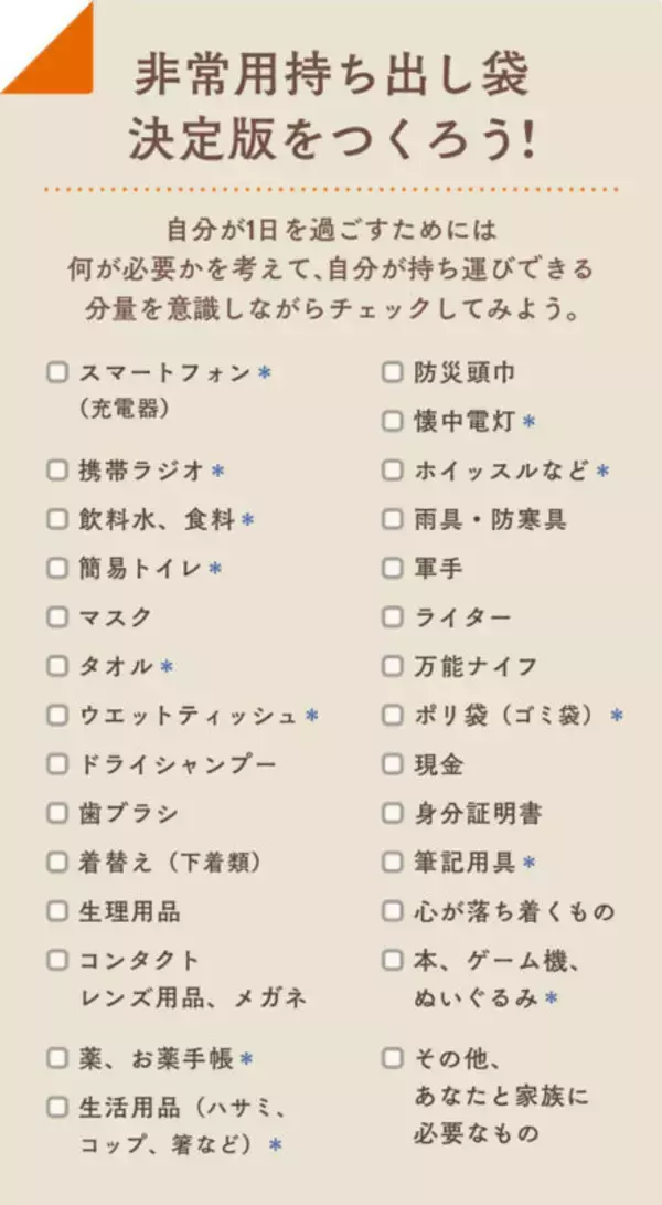 「避難する時、何を持っていけばいい？「非常用持ち出し袋」を作ろう【東日本大震災から15年】」の画像