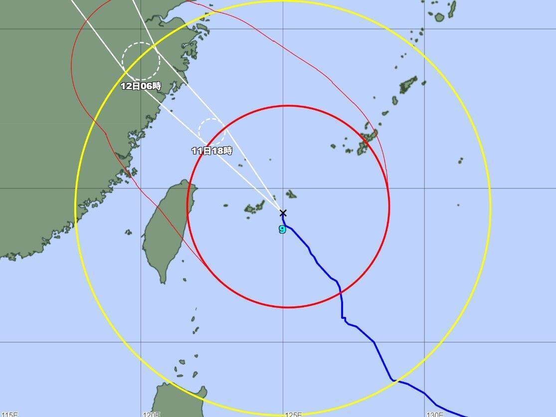 【台風9号】先島諸島にかなり接近　沖縄本島一部も暴風域に　宮古島で最大瞬間風速40メートル　県内4人けが（11日午前6時）