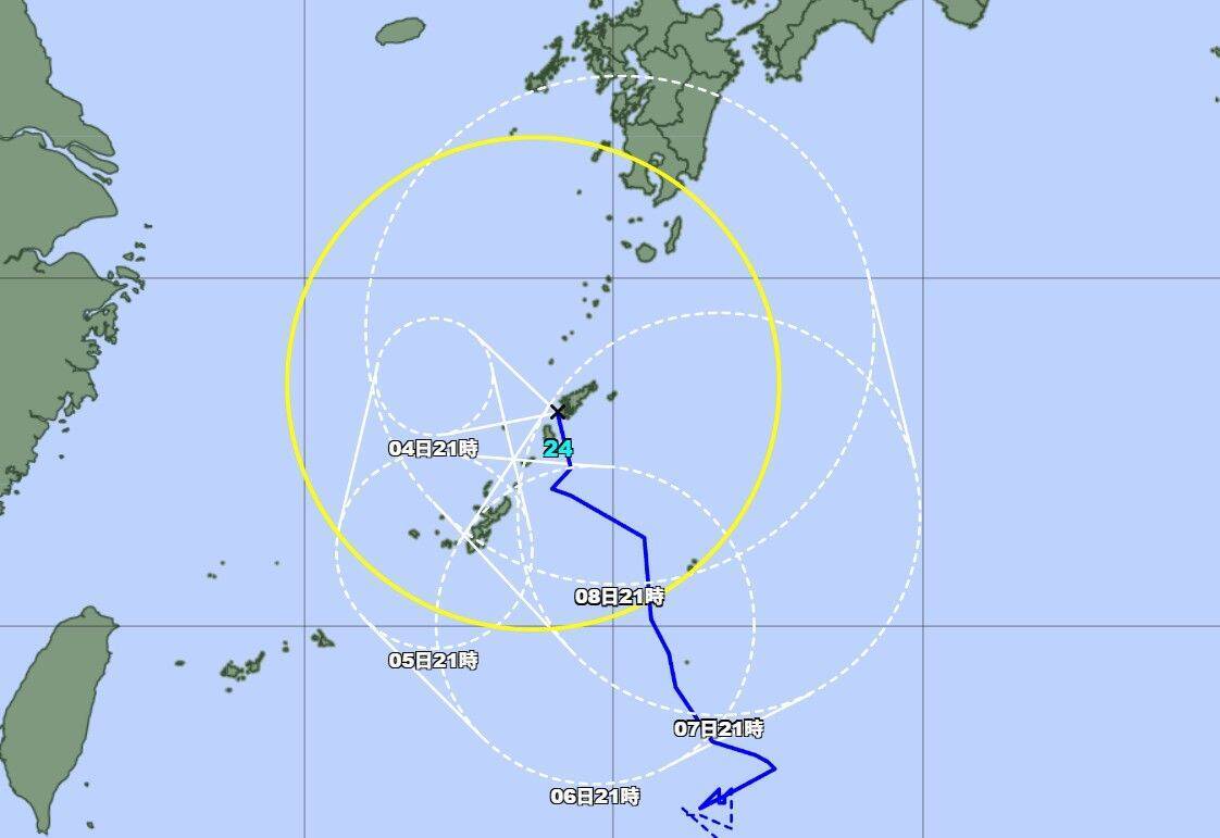 【迷走】台風24号、沖縄本島に再び接近か　警報級大雨に警戒　船舶56便、航空6便が欠航