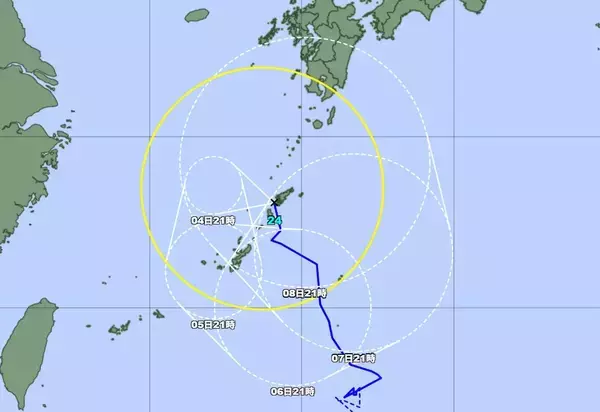 「【迷走】台風24号、沖縄本島に再び接近か　警報級大雨に警戒　船舶56便、航空6便が欠航」の画像