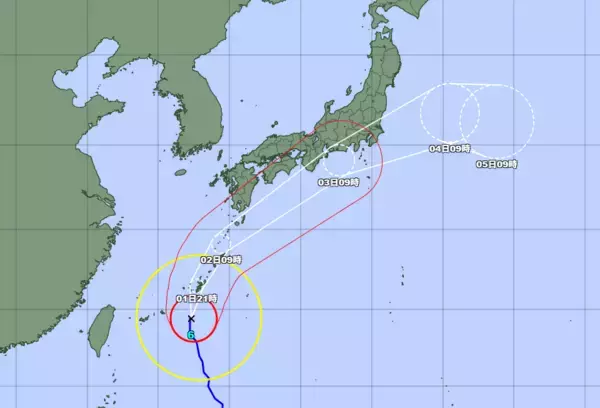 「【台風6号】宮古島地方に最接近　沖縄本島で最大瞬間風速33.6メートル記録（1日午前10時）」の画像