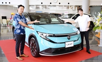 「見て触って体感して」　新型リーフの店頭発表会　沖縄・琉球日産自動車、各店で展示
