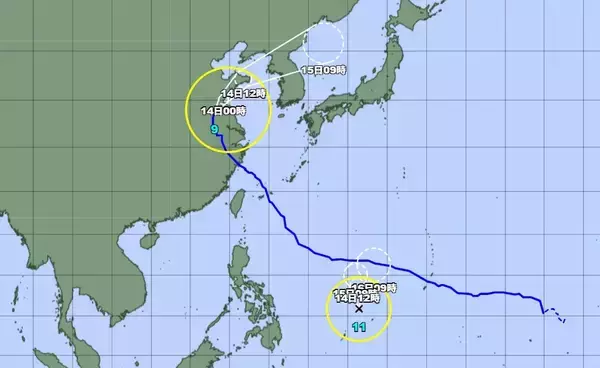 台風11号が発生　ゆっくりとした速さで西へ
