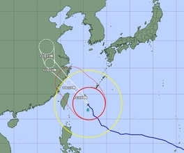 【台風9号】沖縄本島北部にも暴風警報（10日午後10時36分）