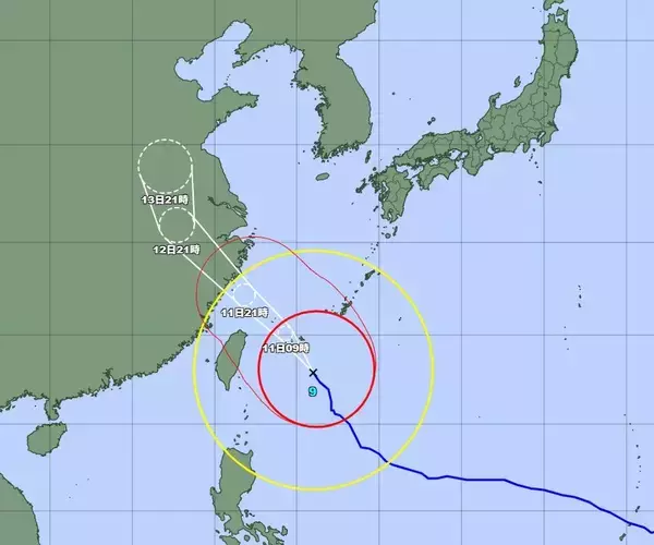 【台風9号】沖縄本島北部にも暴風警報（10日午後10時36分）