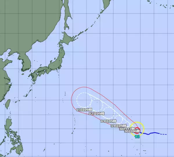 台風13号、沖縄に影響の可能性も　気象台「今後の情報確認を」