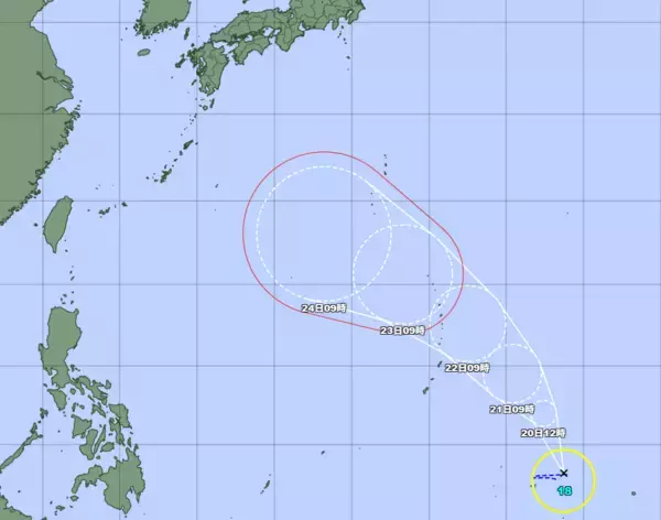 台風18号が発生　旧盆の沖縄に影響の可能性も（19日午後1時7分）