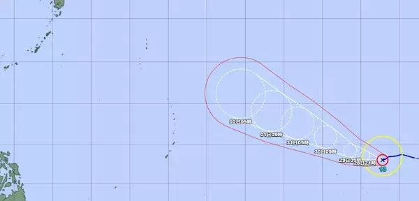 台風13号が発生　「猛烈な」強さに発達か