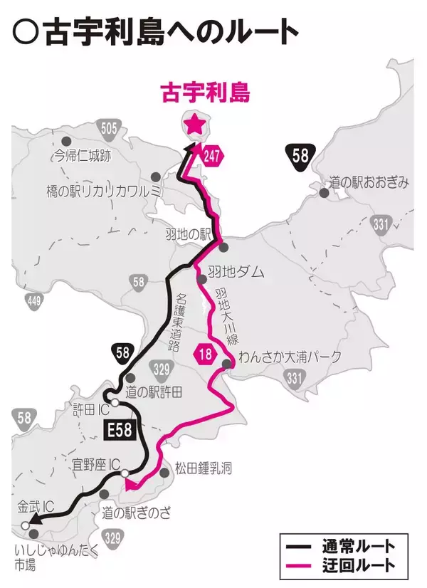 「【GW】出発時間で22分差　那覇ー美ら海・やんばるの渋滞回避術　混雑は許田IC周辺」の画像