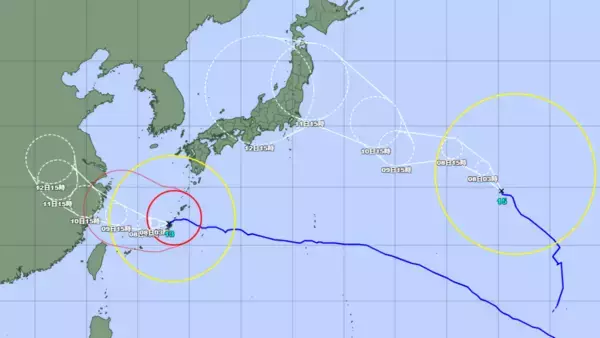 「【台風13号】「非常に強い」に再発達　沖縄本島に最接近　本島・久米島で一部家屋が倒壊する暴風の恐れ（7日午後4時）」の画像
