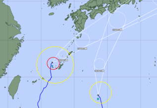 【台風7号】沖縄本島地方に最接近　26日昼前まで暴風か、線状降水帯発生の可能性も（26日午前5時）